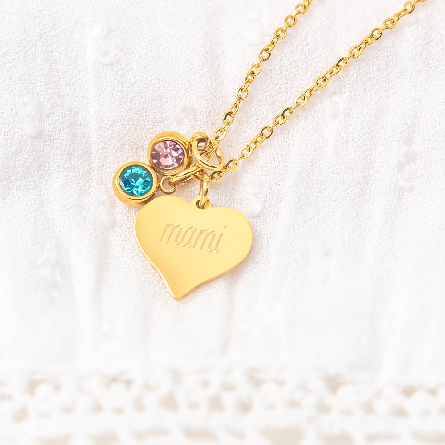 Verižica Srce z imenom birthstone