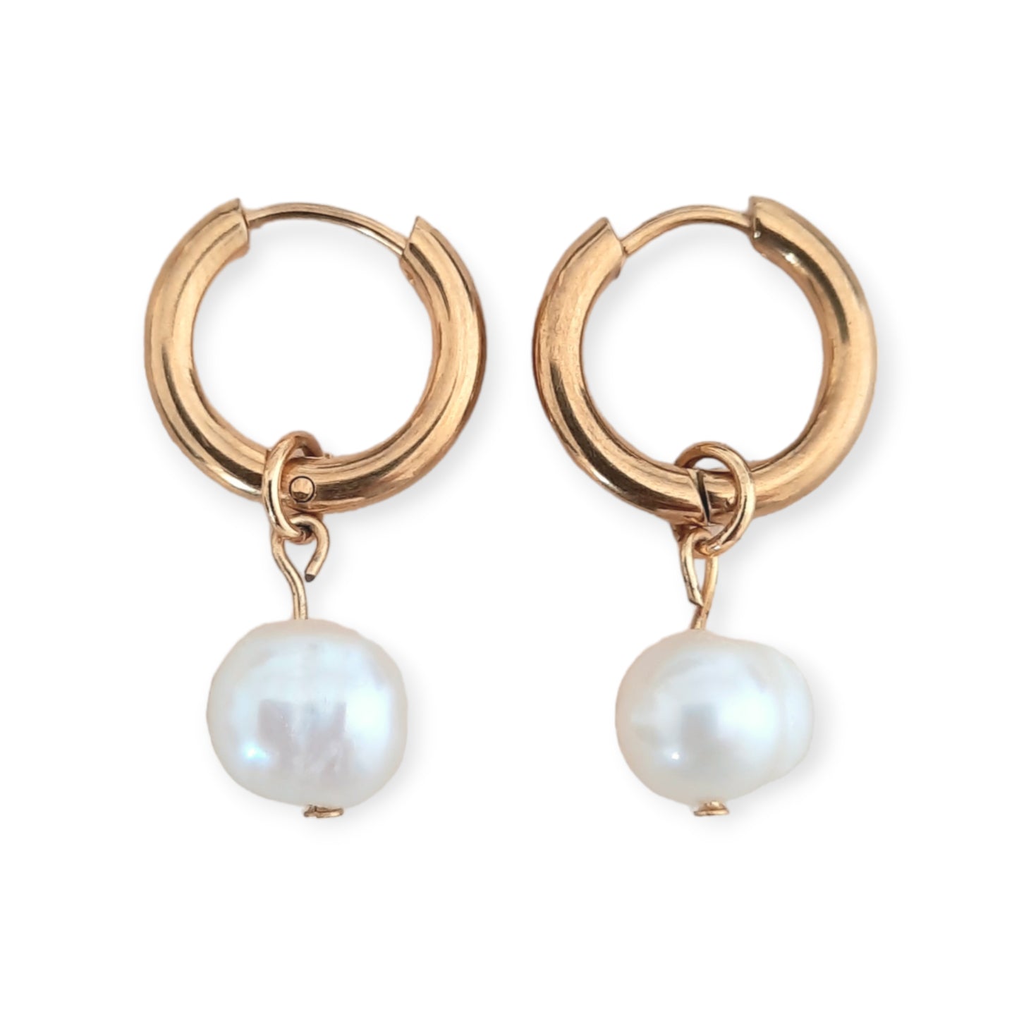 Uhani Hoop pearls 2v1
