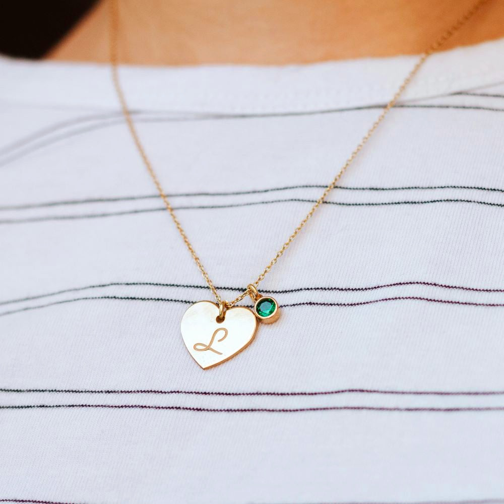 Verižica Mini srček birthstone