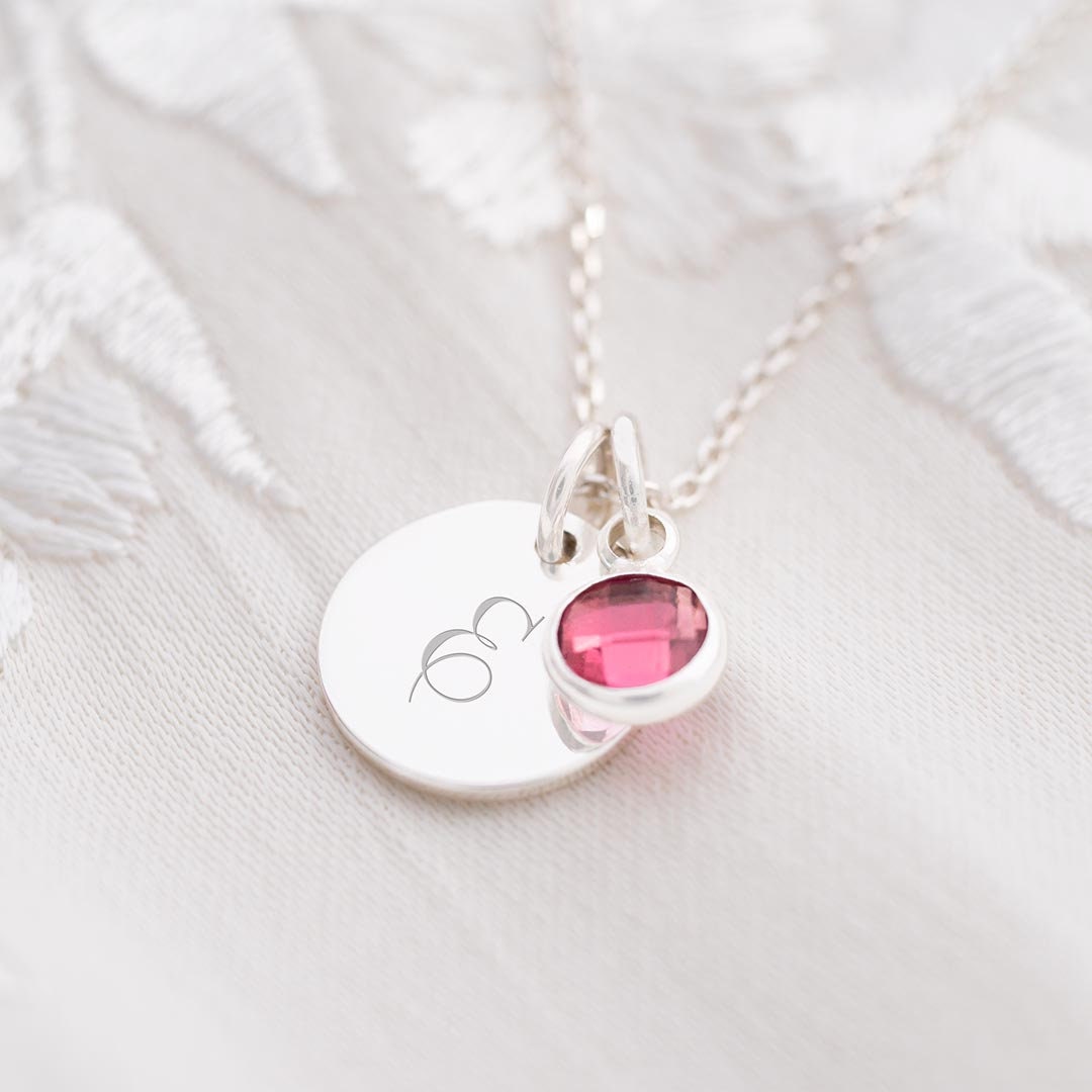 Verižica Mini medalion s črko birthstone