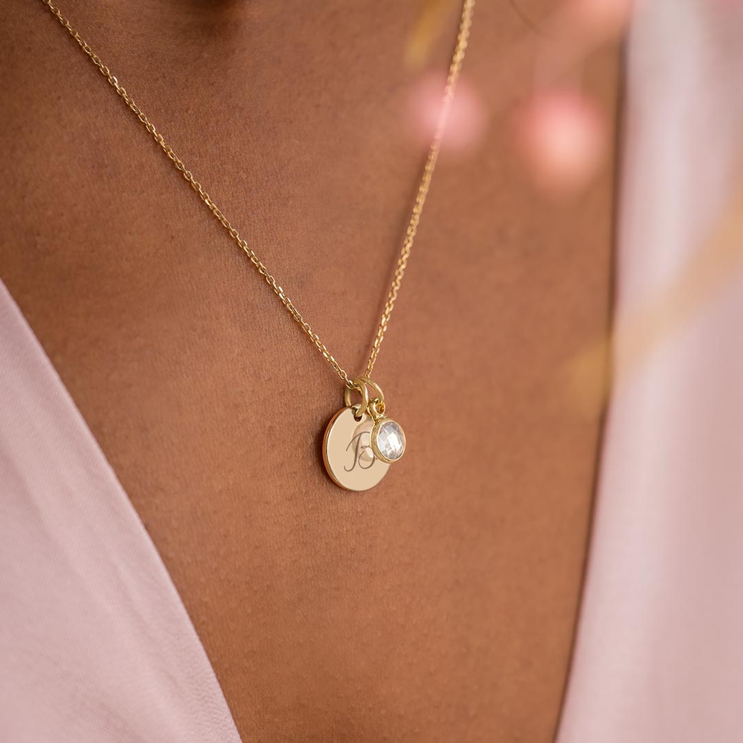 Verižica Mini medalion s črko birthstone