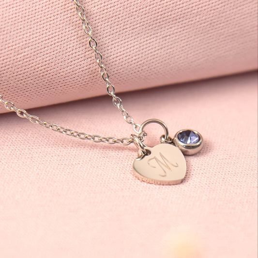 Verižica Mini srček birthstone