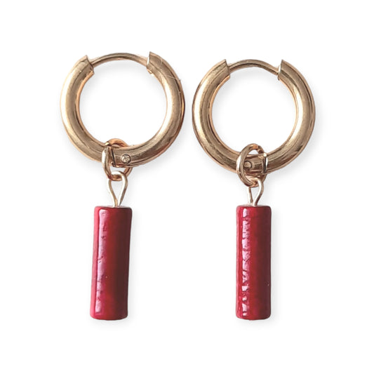 Uhani Red coral bold 2v1