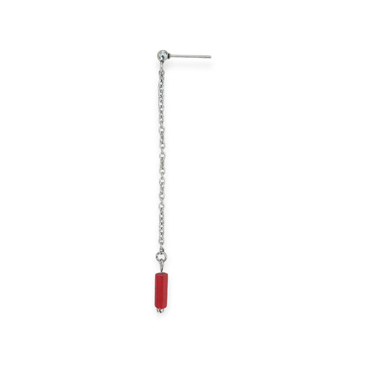 Uhani Red coral long