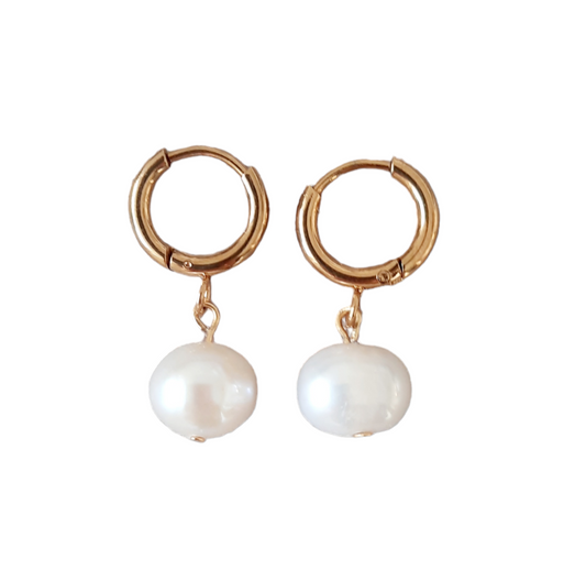 Uhani Basic hoop pearls